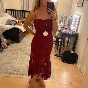 Two Sisters Red Lace Mesina Dress